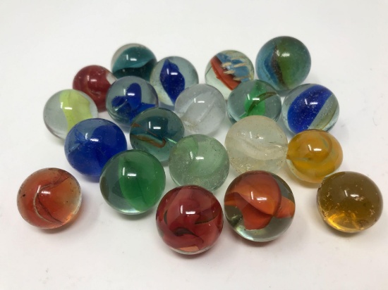 Vintage slag and glass marbles, Cat eye. SHOOTERS