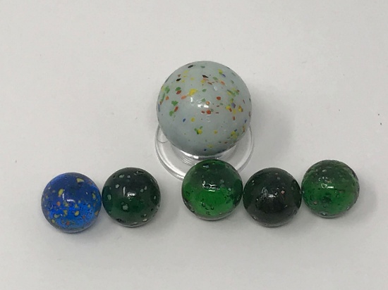 Vintage Glass Marbles, Confetti and speckled