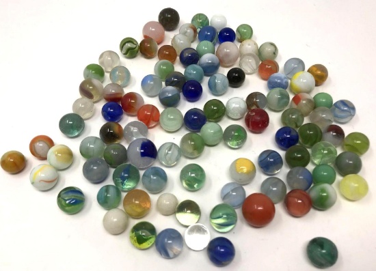Vintage slag and glass marbles