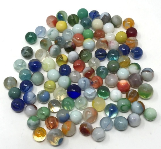 Vintage and other slag and glass marbles