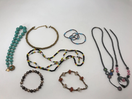 Costume jewelry beaded necklaces