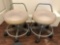 Two Rolling Salon Stools with adjustable height, Ideal for Massage, Facial, Pedicure spa