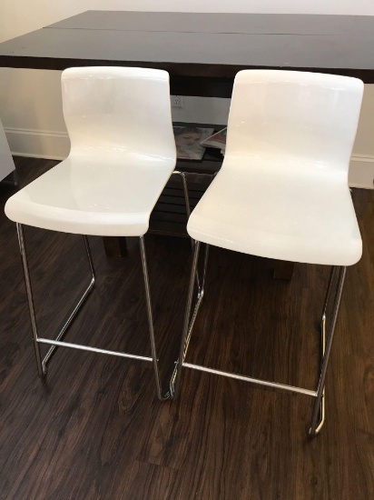 IKEA Glenn White Bar Stools, Two.