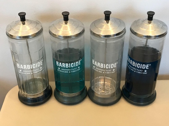Vintage Type Barbicide Glass Containers