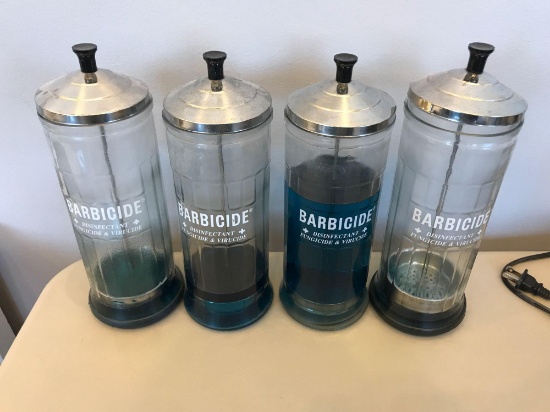 Vintage Type Barbicide Glass Containers