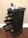 Rolling Salon Stylist Cart and product.
