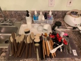 Waxing heater, facial brushes and accessories.