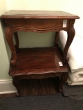Pair of Antique style wooden end tables.