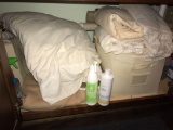 Spa Massage table sheets, lotions.