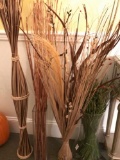 Four Interior Decorative Faux Dry Grasses.