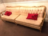 Two Section French Provincial Antique Style Lounge Sofa