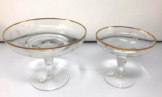 Two Crystal Servers by Princess House #6156A, Made in Romania. NEW....Qty. 2.