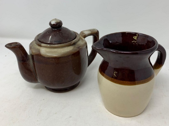 Two Glazed Stoneware Pieces