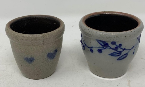 Two Small Stoneware Crocks