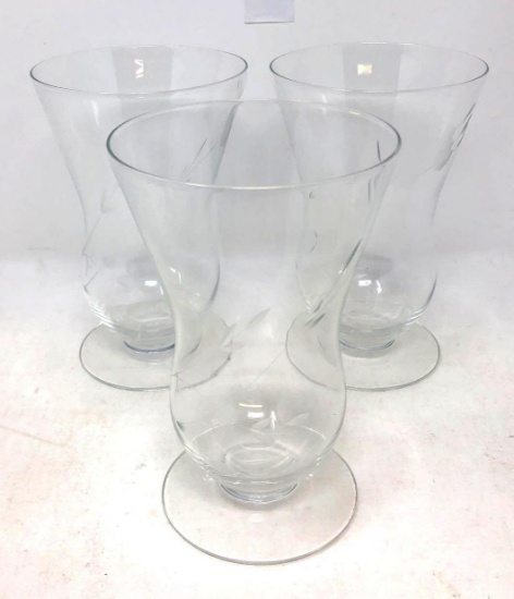Three 12 Oz Footed Tumblers, Heritage by PRINCESS HOUSE