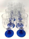 Eight Princess House, Heritage, Blue Stem Ice Tea glasses