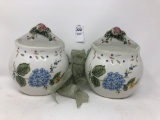 Two Wall Pocket Vases, Vintage Garden by PRINCESS HOUSE