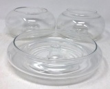 Princess House Heritage, 3 assorted candle votives/holders.