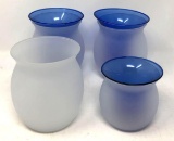 Princess House Frosted Candle Holders and three inserts