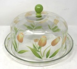 Cake Plate with Glass Dome Cottage Tulip by PRINCESS HOUSE