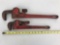 Two Pipe Wrenches.