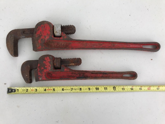Two Pipe Wrenches.