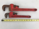 Two Pipe Wrenches.