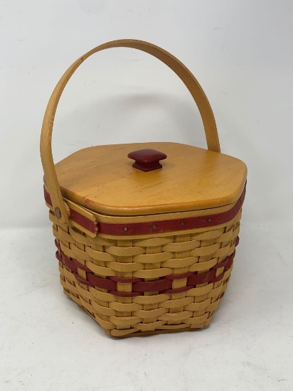 Longaberger Hexagon Shape Basket, 1998