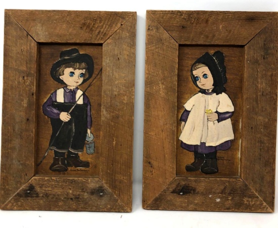 Two Amish Children Paintings