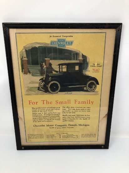 Framed 1924 Chevrolet Advertisement