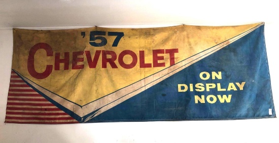 Authentic "1957 Chevrolet On Display Now" Banner