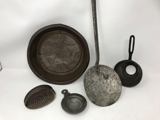 Antique Vintage Tin Kitchenware Lot