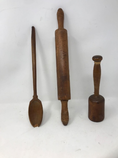 Antique Vintage Wooden Kitchen Tools.