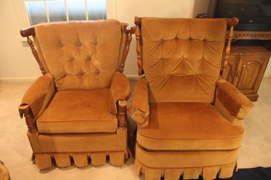 Two Vintage Stuffed Chairs