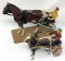 Vintage Antique Standardbred Race Horses and Sulkies Models