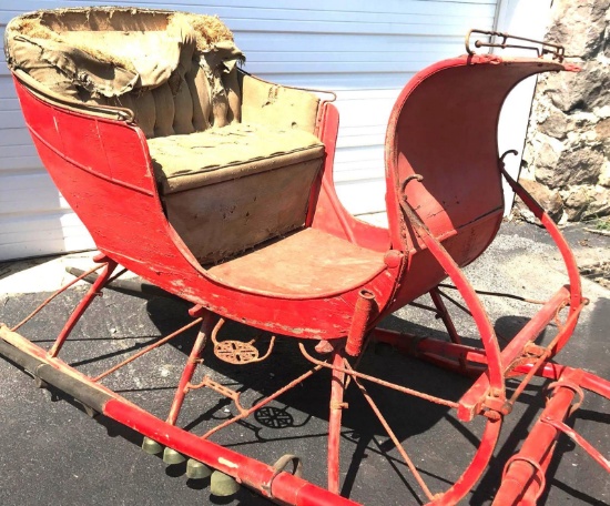 Antique Portland Cutter Sleigh with shafts.