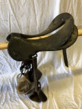 Antique Military Horse Saddle with Stirrups