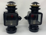 Pair of Auto Style Horse Drawn Carriage Lamps