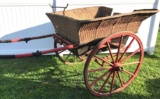 Antique Horse Drawn Carriage: Wicker Governess Cart