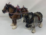 Vintage Draft Horse Figurines with Harness.