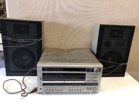 Sears AM/FM Stereo Receiver and Cassette Player with 2 Speakers
