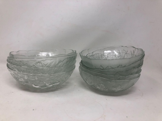 Nine Fruit Themed Glass Bowls