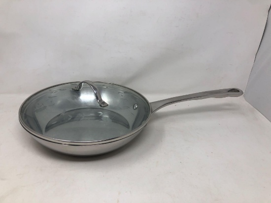 Princess House 10" Stainless Saute Pan & Glass Lid Heritage