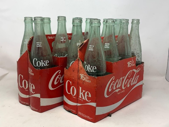 Vintage Coca Cola Bottles, 2 eight packs.