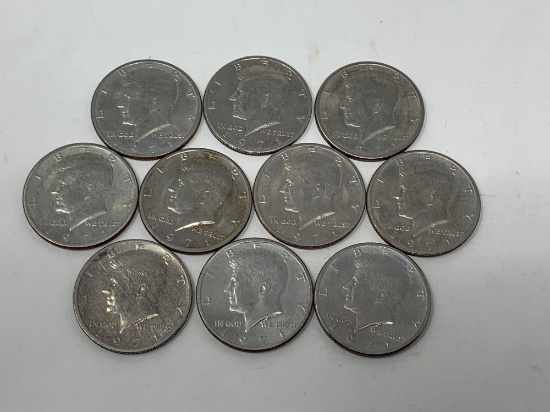 Kennedy Half Dollar Coins, Qty. 10.