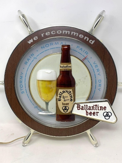 Ballantine Beer Light Up Ship's Wheel Advertisement