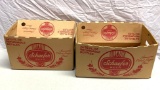 Two VIntage Cardboard Schaefer Beer Boxes