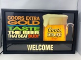 Coors Extra Gold Welcome Lighted Sign
