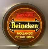 Heineken Light Up Barrel Style Sign