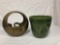 Brass Swan Bowl and Flower Pot